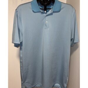 Faldo Polo Shirt Mens Blue size L Short Sleeve Polyester Golf Polo